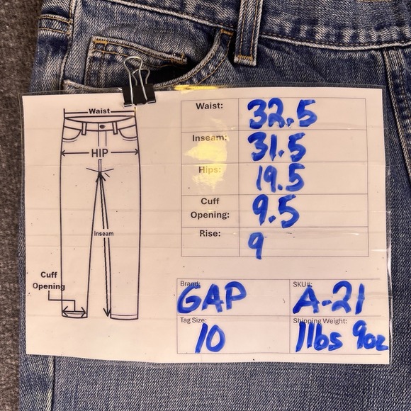 Vintage Y2k GAP Sidewinder Jeans Womens 10 Blue Button Closure Bootcut 32.5x31.5 - Picture 4 of 11